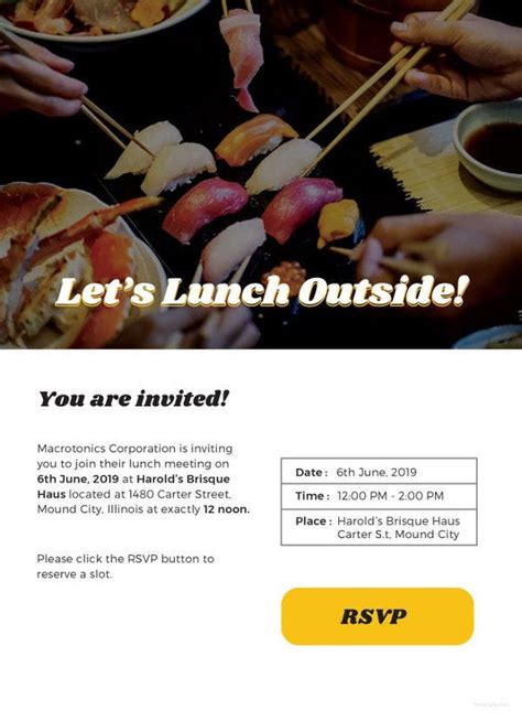 34 Lunch Invitation Designs And Templates Psd Ai Free And Premium