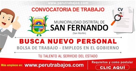 Municipalidad De San Fernando Convocatorias 2024 Nuevos Empleosprácticascas