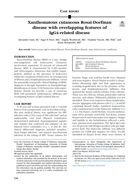 Pdf Xanthomatous Cutaneous Rosai Dorfman Disease With Overlapping