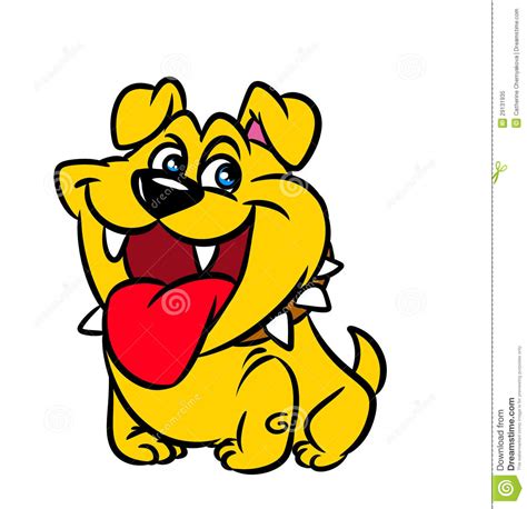 Dog Bulldog Cartoon Character Illustration Royalty Free