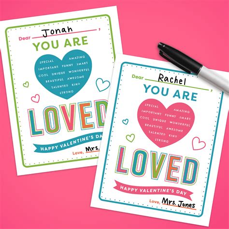 “you Are Loved” Valentines Postcards Free Printable Download