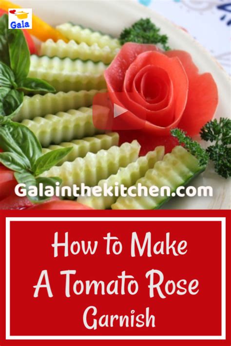 How To Make A Tomato Rose Garnish Vegetable Platter Food Garnishes