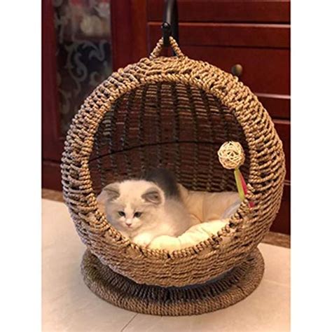 While the best cat beds provide your furkid with the. Handmade cat bed-creative cat hammock fine cat nest basket - rightgo in 2020 | Cat bed, Cat ...