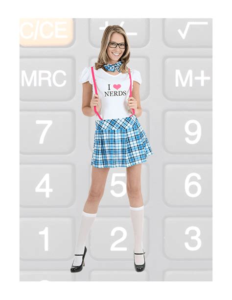 Lovely Fièvre Geek Chic High School Girl Nerd Femmes Fancy Dress