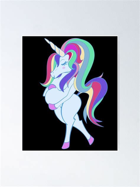 Pregnant Unicorn Poster For Sale By Thatbubble Redbubble