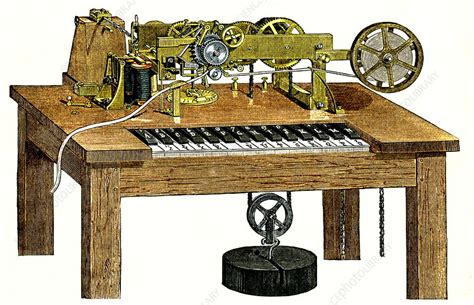 Hughess Printing Telegraph 1850s Stock Image V4000097 Science