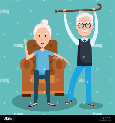 grey hair old man sitting on the armchair stock vector images alamy