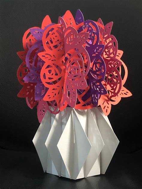 3d Folding Paper Cardstock Pop Up Flowers Svg Png  Files Etsy Uk