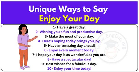 Unique Ways To Say Enjoy Your Day EngDic