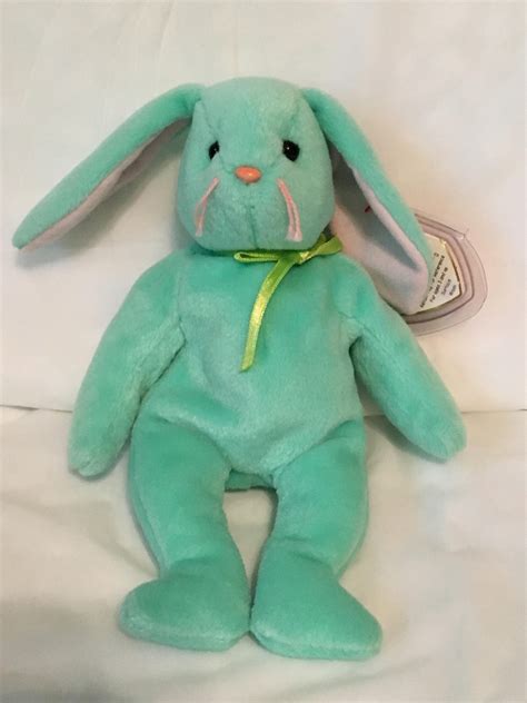 Ty Beanie Baby Hippity The Green Rabbit Pristine With Tags Pvc Pellets