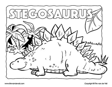 Stegosaurus Coloring Page Dinosaur Coloring Pages Tim S Printables My