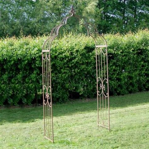 Traditional French Scrolled Rustic Rose Arch Wooden Trellis Garden