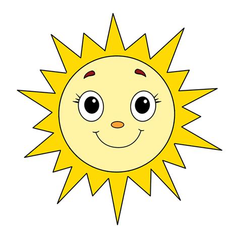 A Cartoon Sun With Big Eyes