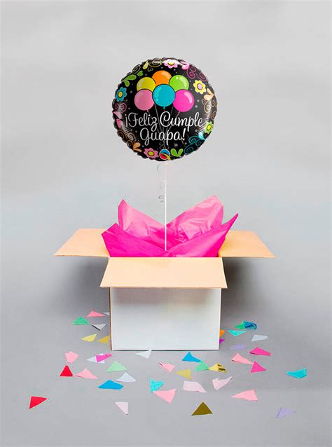 Caja Sorpresa Birthday Con Globos Y Confetti Ubicaciondepersonas Cdmx