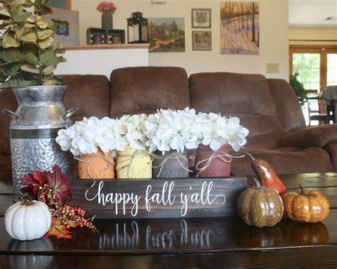Fall Mason Jar Decor Fall Centerpiece Fall Table Handmade Home