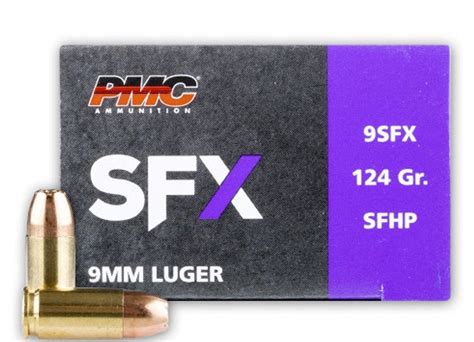 Pmc 9mm Luger Ammunition 9sfx 124 Grain Hollow Point 20 Rounds