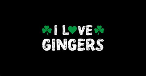 I Love Gingers Heart Shamrock Redhead Lover Ginger Sticker Teepublic