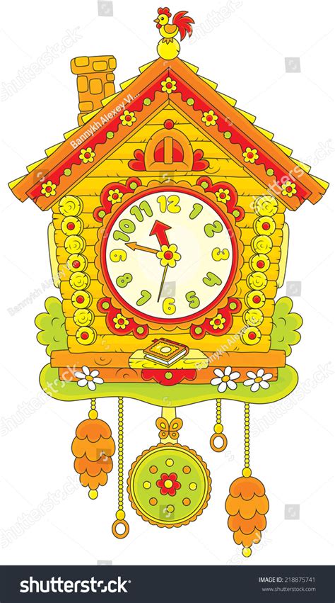 Cuckoo Clock Stock Vector Illustration 218875741 Shutterstock