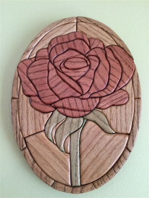 Intarsia Rose Flower By Rusticadirondackhome On Etsy Woodworkingtools