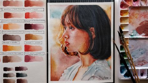 Watercolor Portrait Painting Tutorial Step By Step Youtube