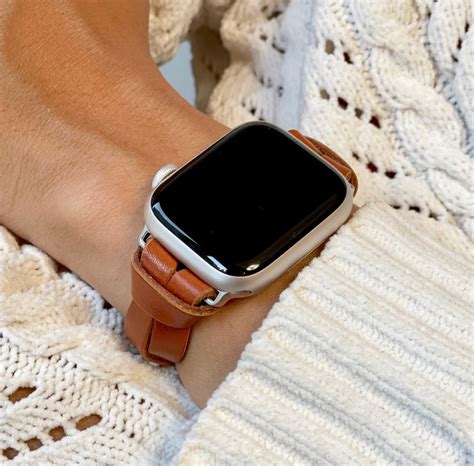 Apple Watch Band Slim Leather Iwatch Strap Women Bands 38mm 40mm 41mm 42mm 44mm 45mm 49mm Ultra