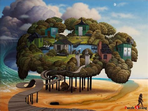 Jigsaw Puzzles 1000 Pieces Dream Village Jacek Yerka Surrealismo