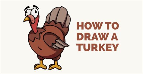 How To Draw A Cartoon Turkey In A Few Easy Steps Easy Drawing Guides