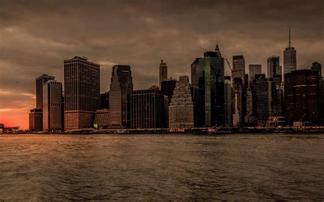 Download Wallpapers 4k New York Downtown Sunset Cityscapes