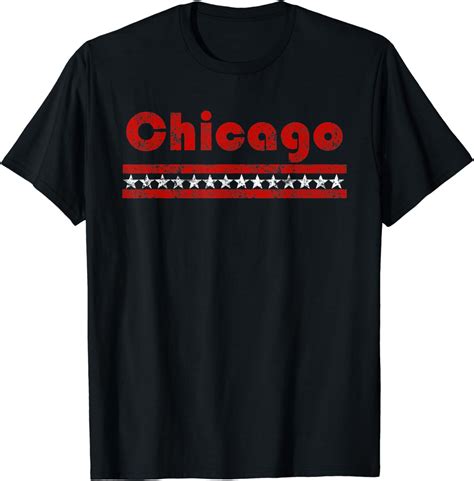 Chicago Illinois Retro T Shirt Three Stripe Star Vintage T