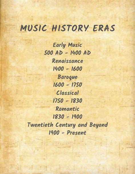 Music History Eras Of Music History A Music Mom