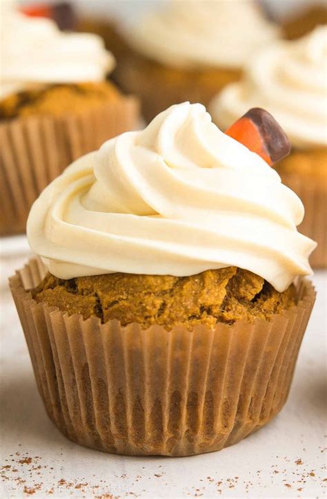 Healthy Pumpkin Cupcakes With Cream Cheese Frosting Amys Healthy Baking