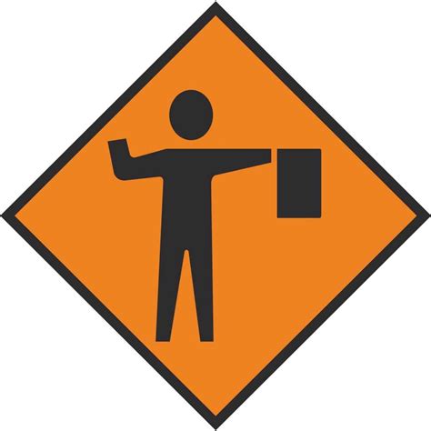 Wk 061 Flagman Ahead Roadworks Safety Signs Ireland Pd Signs
