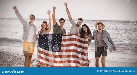 Happy Group Of Friends At The Beach Stock Photo Image Of View
