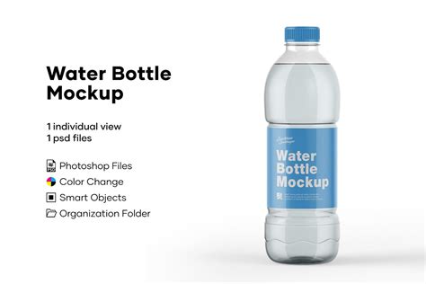 Plastic Water Bottle Mockup Gráfico Por Greenart · Creative Fabrica
