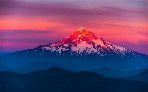 Wallpaper Landscape Mountains Sunset Sunrise Volcano Dusk