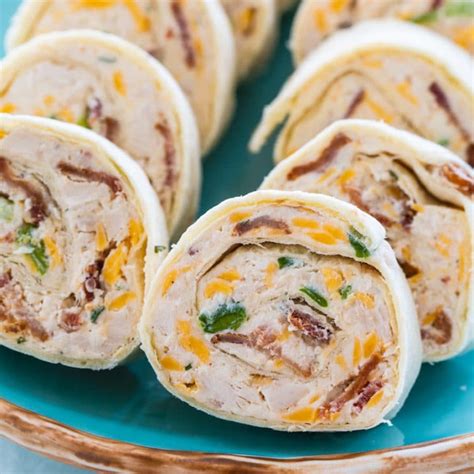 Chicken Bacon And Cheddar Pinwheels Spicy Southern Kitchen