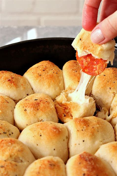easy skillet pizza rolls recipe filled with pepperoni and cheese these rolls are per… cast