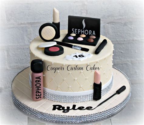 Amazing pj party cake with makeup miniatures by cakes stepbystep for all parents. Makeup Cake | Make up cake, Fondant cake designs, Makeup ...