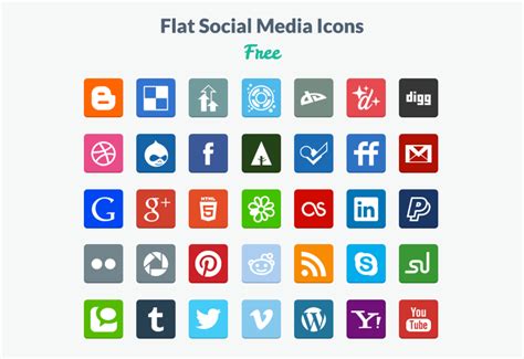 20 Beautiful Free Flat Social Media Icons Sets 2019 Colorlib