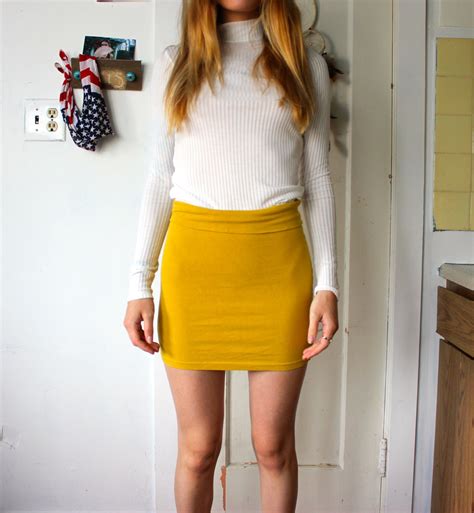 Mustard Yellow Mini Skirt Xs Bodycon