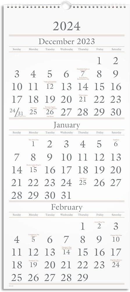 At A Glance Calendar 2024 3 Month Wall Dania Electra