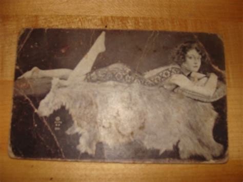 Sexy Lady Reclining On Bear Skin Rug Vintage Photo Ebay