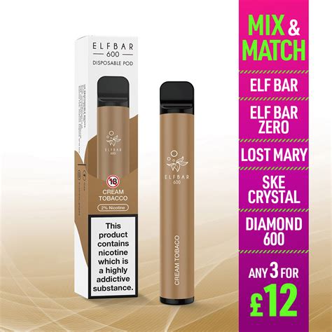 Elf Bar 600 Cream Tobacco Disposable Vape Jenson E Cig