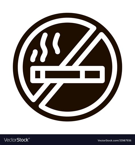 No Smoking Forbidden Sign Icon Royalty Free Vector Image