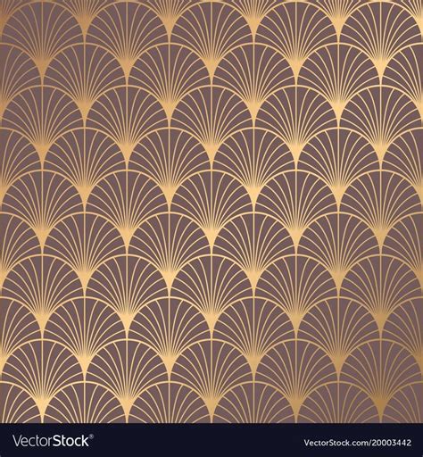 Art Deco Pattern Seamless Golden Background Minimalistic Geometric