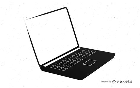 Blank Screen Notebook Laptop Silhouette Vector Download