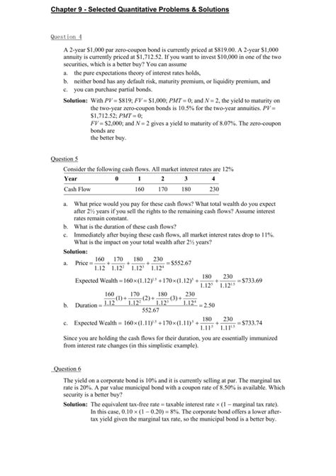 Chapter 11 personal finance test start studying chapter 11 personal finance test. Chapter 9 - Selected Quantitative Problems & Solutions