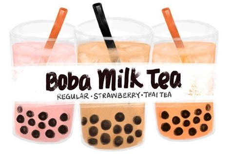 Boba Milk Tea Illustration | Minuman, Desain grafis, Seni
