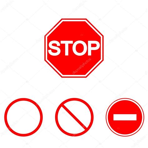 Prohibition Signs Set Vector Illustration Vector Illustration Of Stop