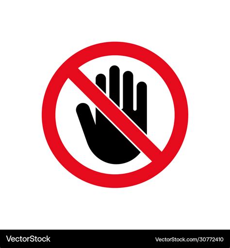Hand Forbidden Stop Icon Warning Symbol Royalty Free Vector